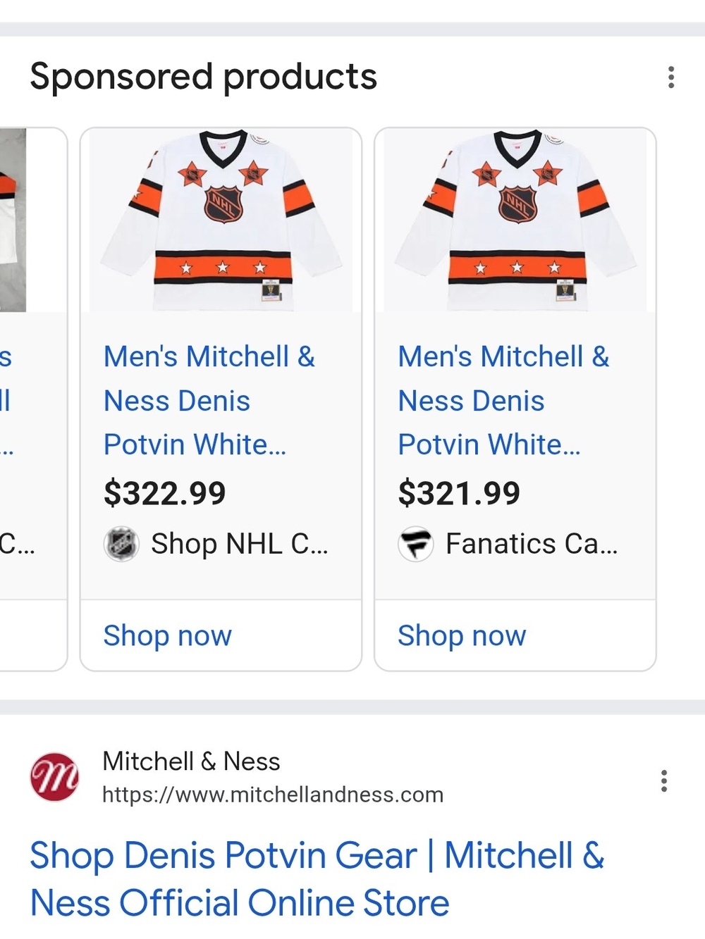 BNWT Mitchell & Ness Denis Potvin All Star Hockey Jersey